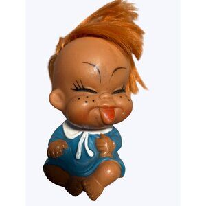 Moody Cutie Small Vintage Doll Sticking Tongue Out Blue Dress